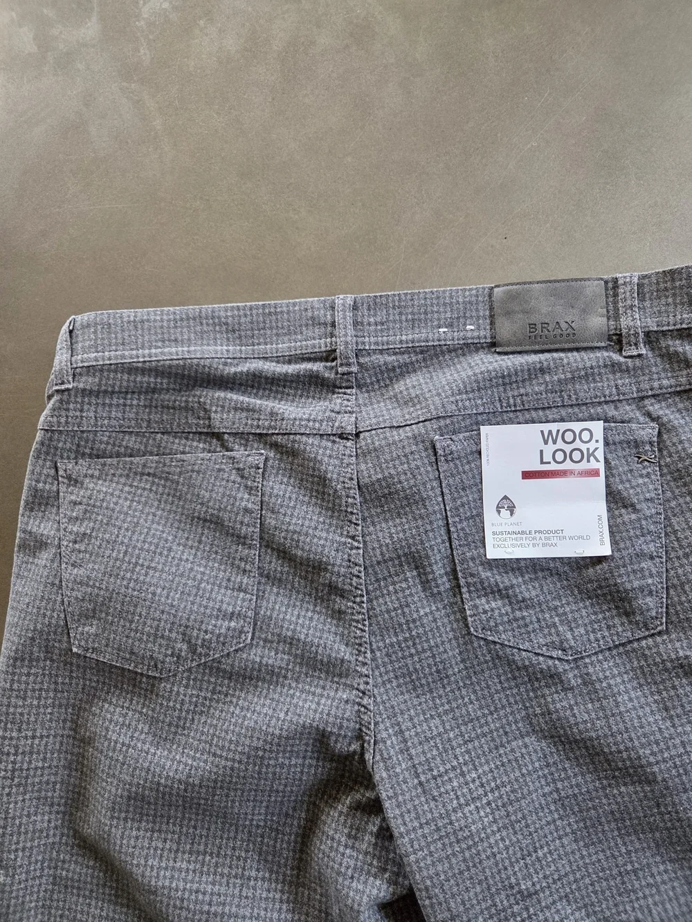 BRAX Mens Woo Look Cooper Fancy Grey Houndstooth Pants Size 40x34 NWT